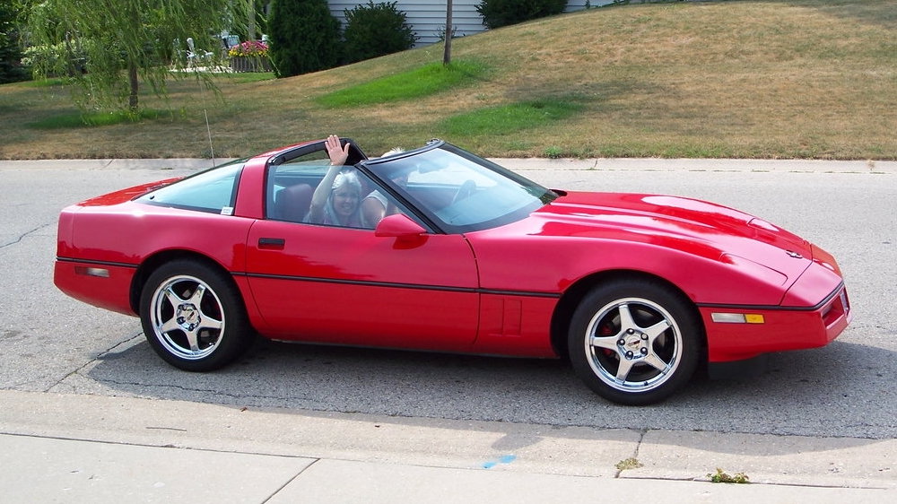 Marianne and Mike in their C4 Corvette