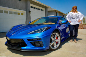 Michelle Sadler with her 2020 C8 Corvette