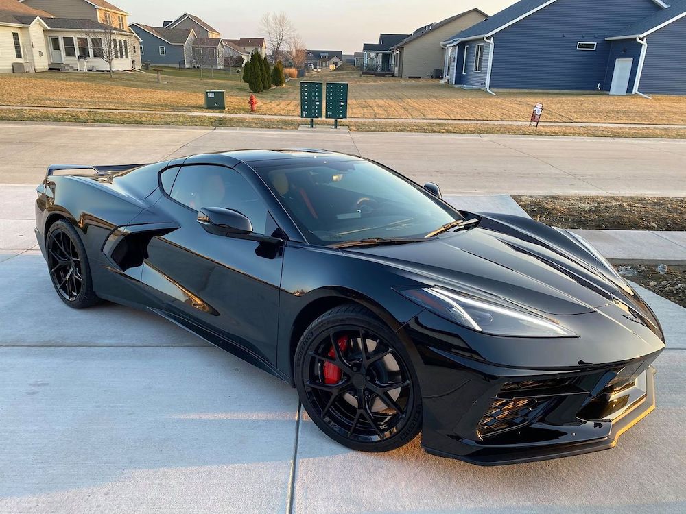 C8 Corvette with aftermarket wheels