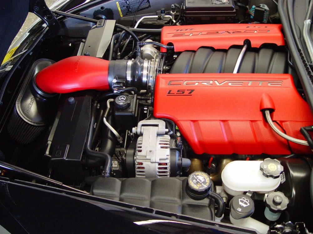 Cold air intake on a Corvette LS.