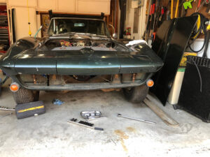 Front end of pre-restoration 1967 Corvette