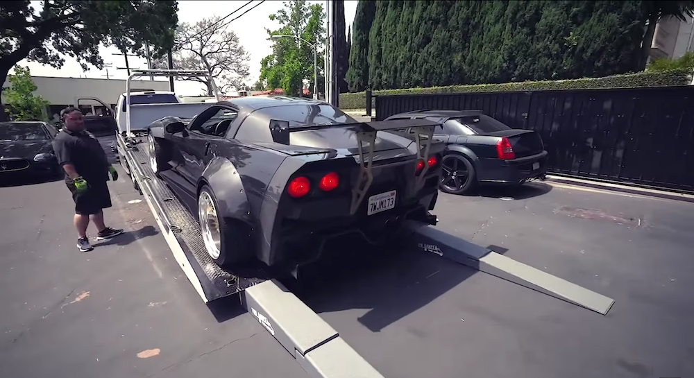 Carbon fiber-bodied C6 Corvette ZR1 "Black Manta."