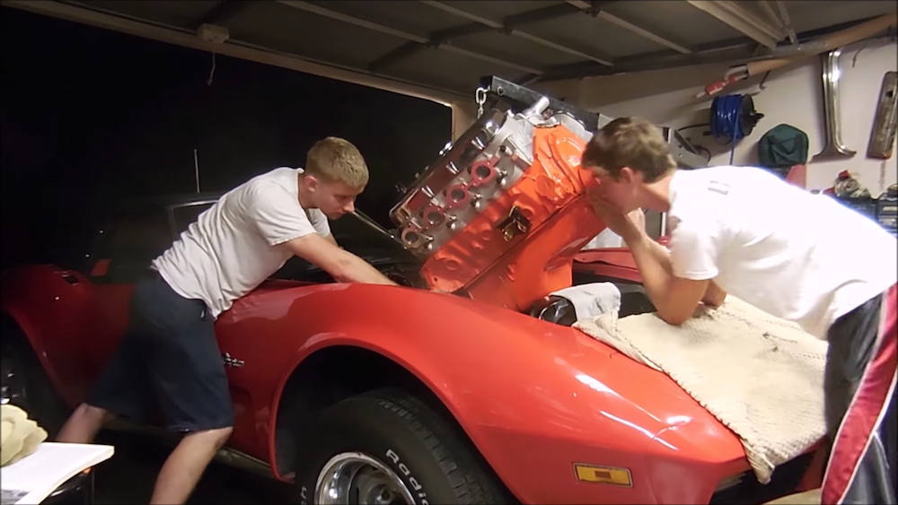 YouTuber TheCorvetteBen with his 1973 convertible.