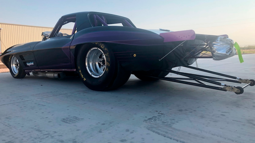 1963 Chevrolet Corvette drag car.