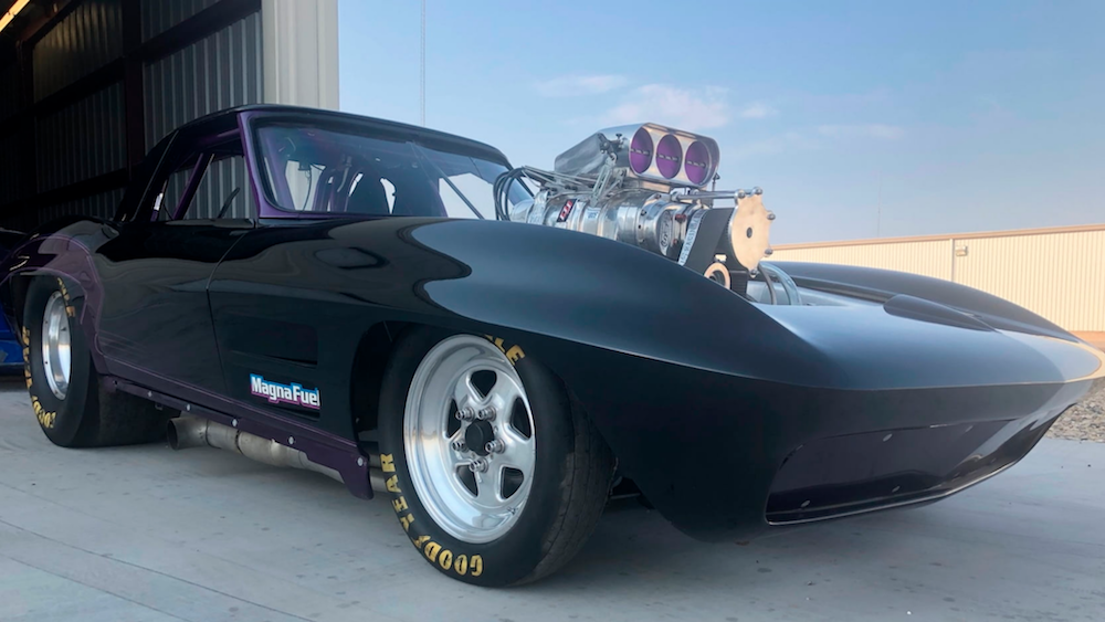 1963 Chevrolet Corvette drag car.