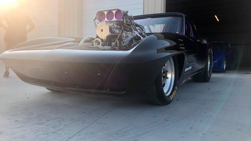 1963 Chevrolet Corvette drag car.