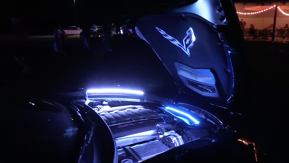 Corvette Owners Light Up their Cars at 'Corvette Funfest'