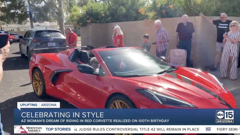 Corvette Club Gives 100 Year Old Ride In C8