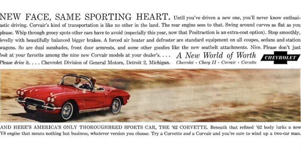 1962 Corvette Corvair Monza Ad