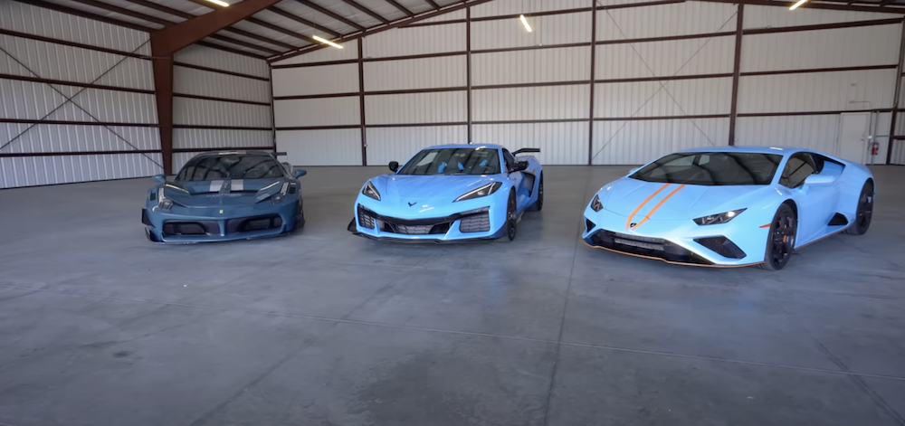 C8 Corvette Z06 vs Ferrari 458 vs Lamborghini Huracan Evo Drag Race