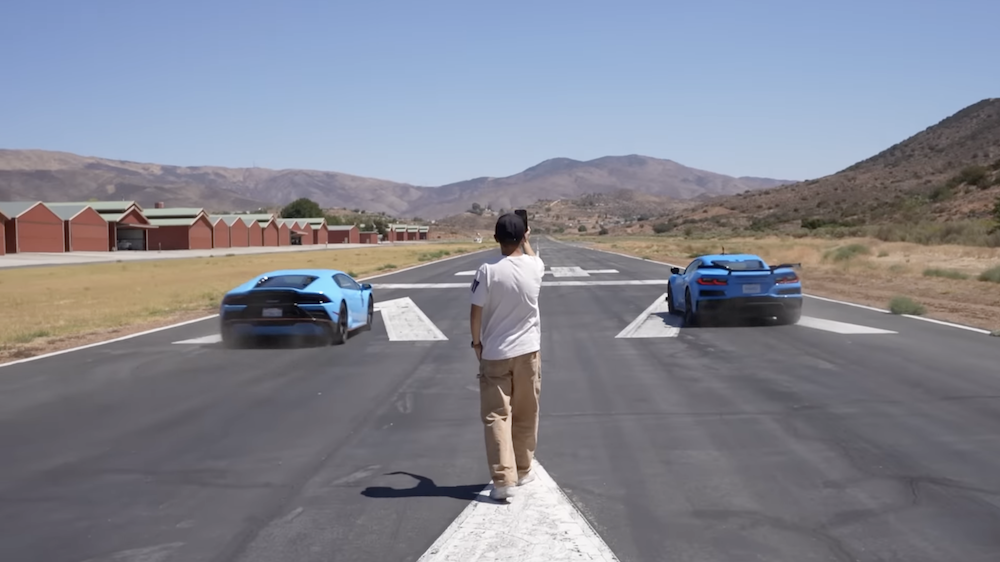 C8 Corvette Z06 vs Ferrari 458 vs Lamborghini Huracan Evo Drag Race