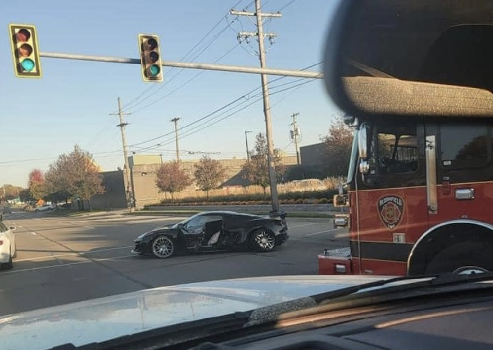 First C8 Corvette Crash