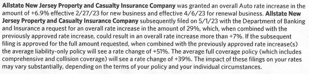 allstate new jersey -- insurance premiums are going up