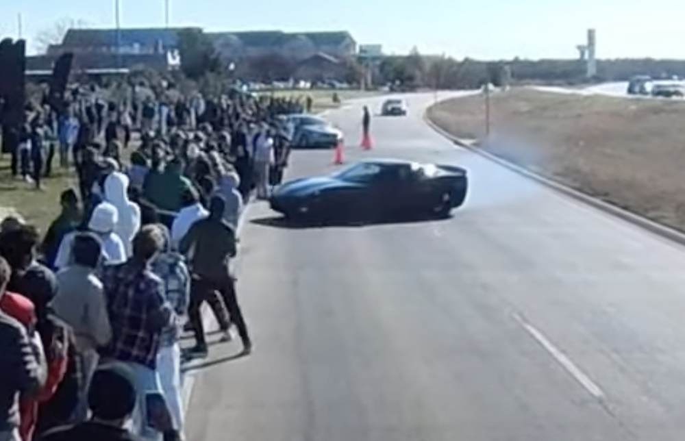 C6 Corvette Crashes Into Crowd