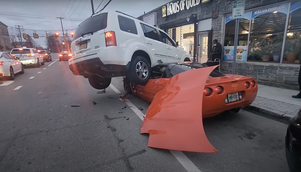 C5 Corvette Crushed By Honda Pilot