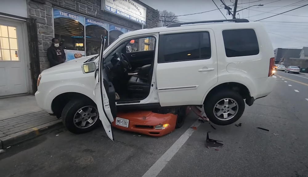 C5 Corvette Crushed By Honda Pilot