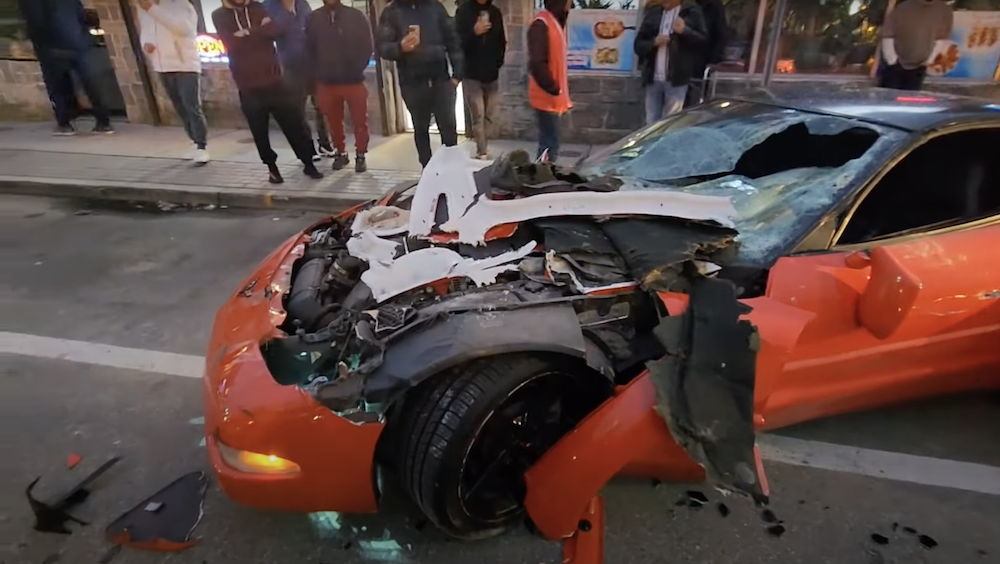 C5 Corvette Crushed By Honda Pilot