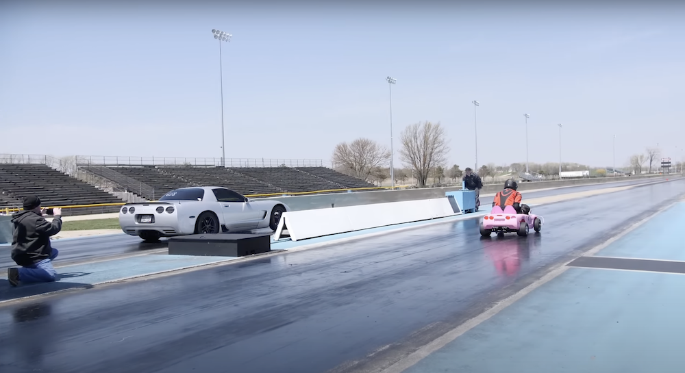 Built Corvette Power Wheel Drag Race