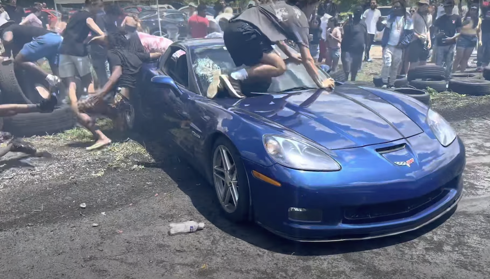 C6 Corvette Crashes Into Crowd