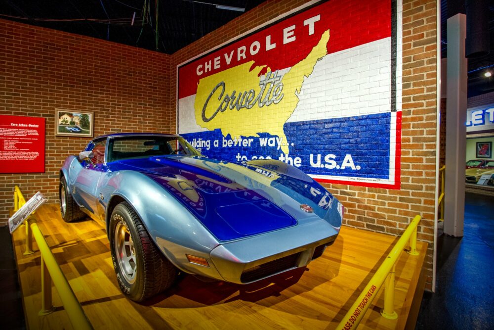 Two-Tone Blue C3 Corvette Display at the NCM