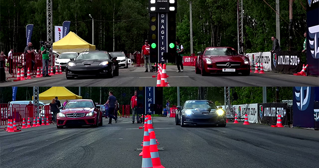 Chevrolet Corvette ZR1 vs Mercedes SLS AMG vs Mercedes C63 AMG