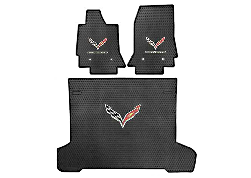 Lloyd Mat Store three-piece C7 Corvette floor and cargo rubber mat set