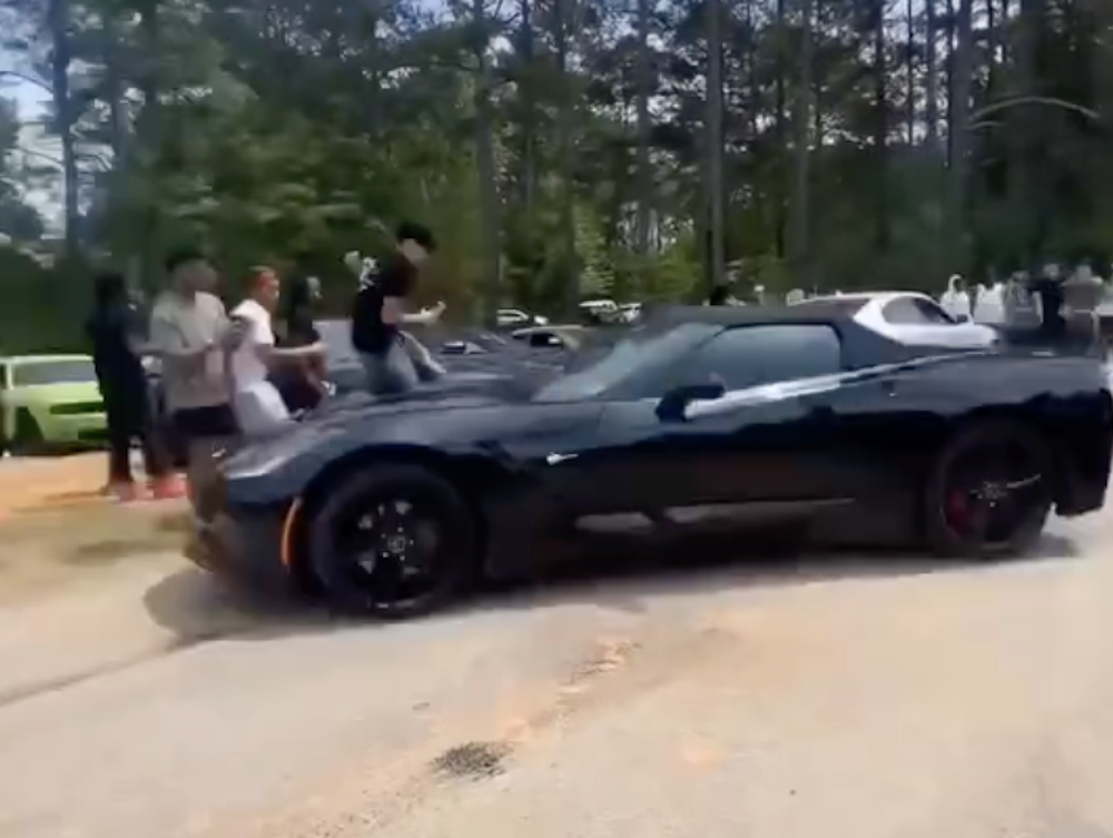 C7 Corvette Runs Into Crowd