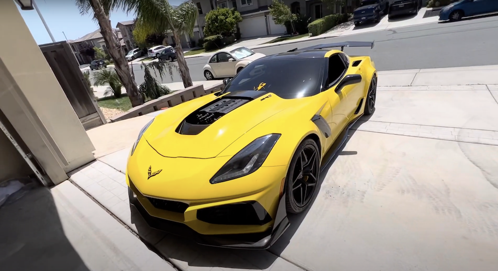 Modified C7 Corvette ZR1 Nearly Crashes