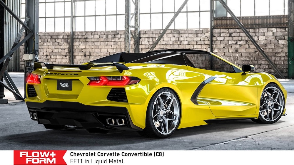 Yellow Corvette C8 on HRE FF11 Liquid Metal Wheels - 19x9 / 20x11.5